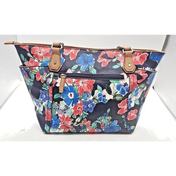 LIZ CLAIBORNE Floral Purse Women's Liz Sport Medium Tote 16 " Long x 10" Tall - Picture 10 of 12